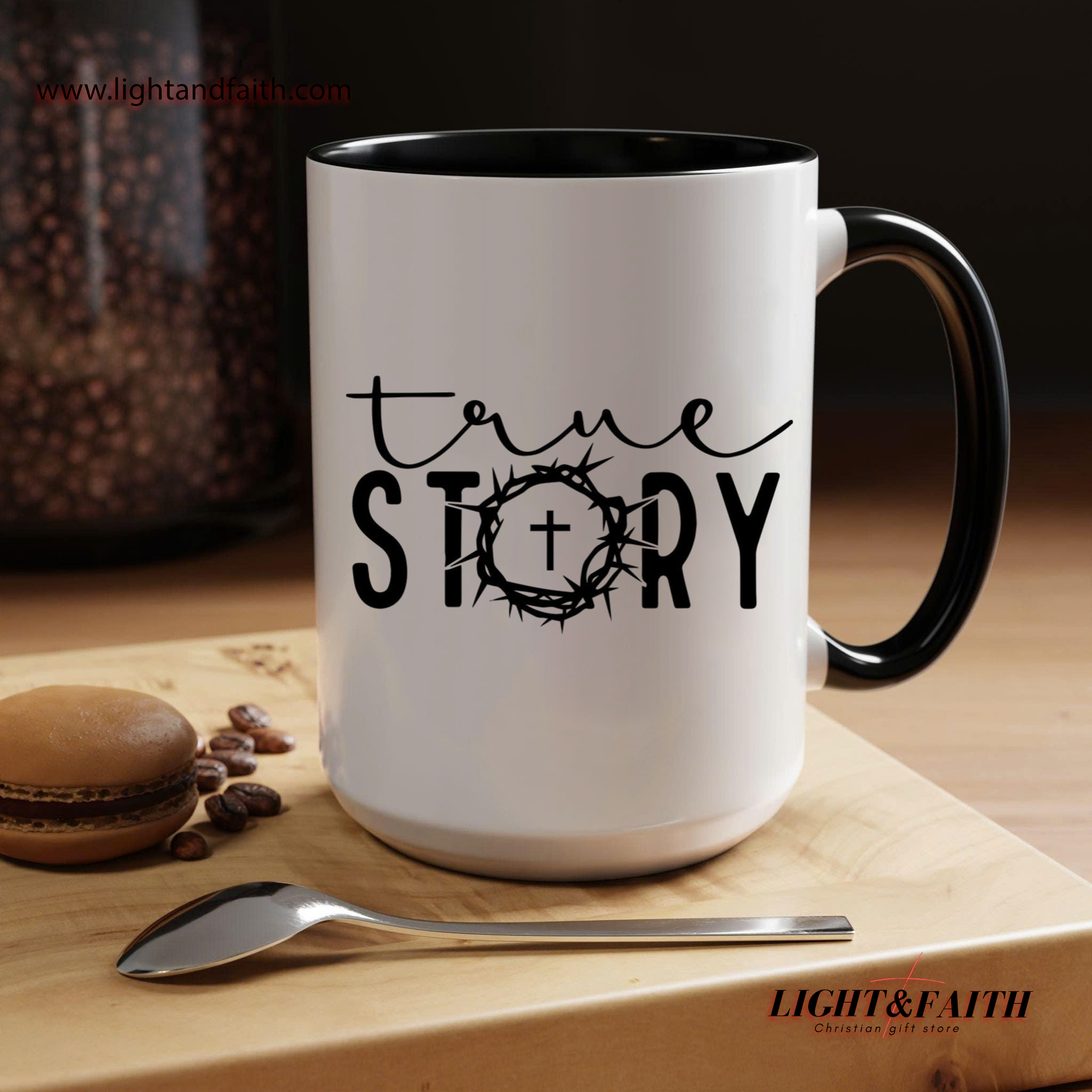 True Story Crown of Thorns Mug – Christian Resurrection Coffee Cup, Jesus Sacrifice Bible Gift MULAF55